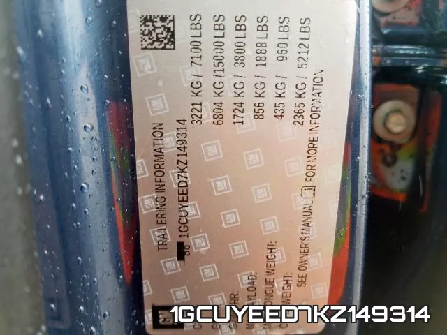 1GCUYEED7KZ149314 фото 2