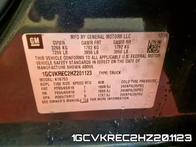 1GCVKREC2HZ201123 фото 2