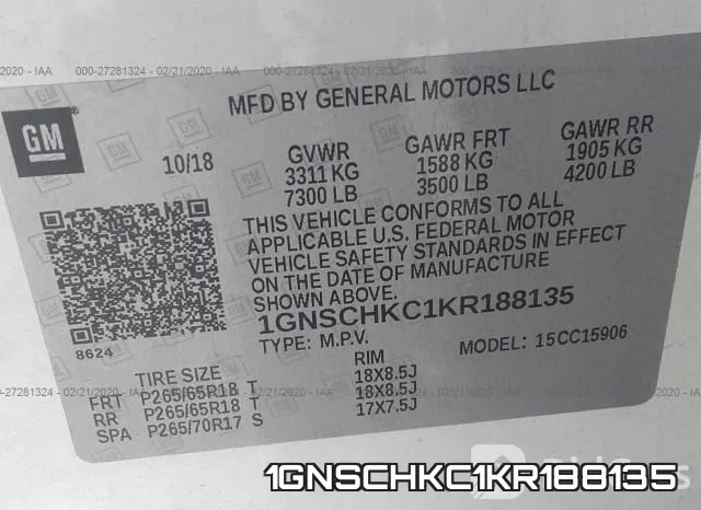 1GNSCHKC1KR188135 фото 10