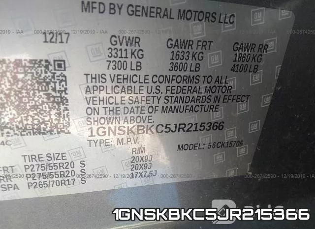 1GNSKBKC5JR215366 фото 10