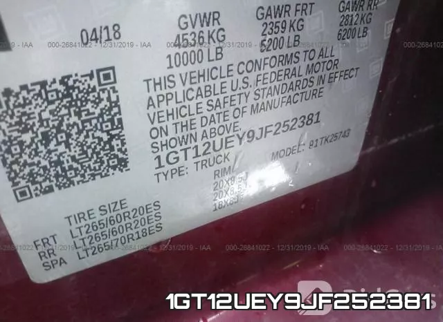1GT12UEY9JF252381 фото 10