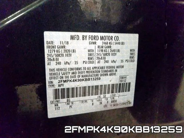 2FMPK4K90KBB13259 фото 2