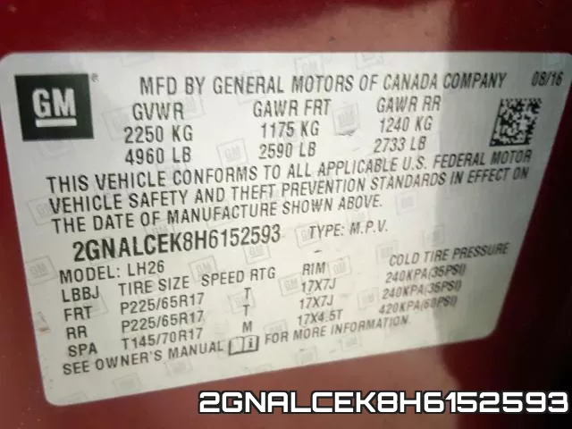 2GNALCEK8H6152593 фото 2