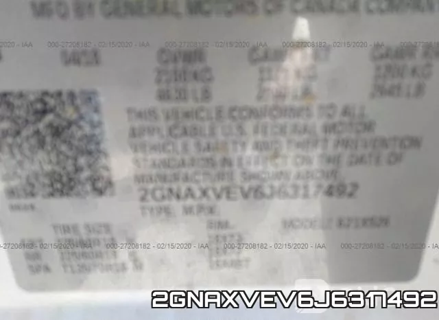 2GNAXVEV6J6317492 фото 10