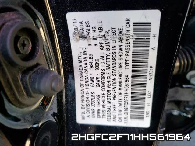 2HGFC2F71HH561964 фото 2