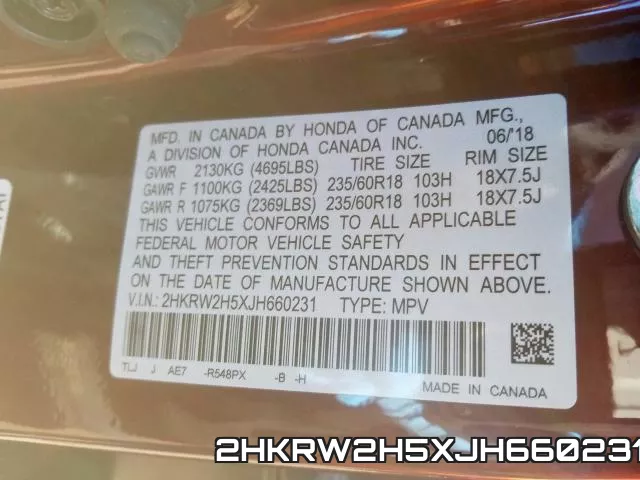 2HKRW2H5XJH660231 фото 2