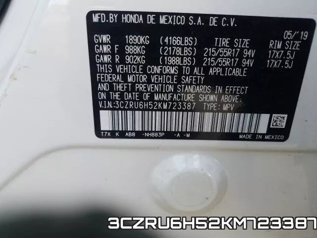3CZRU6H52KM723387 фото 2
