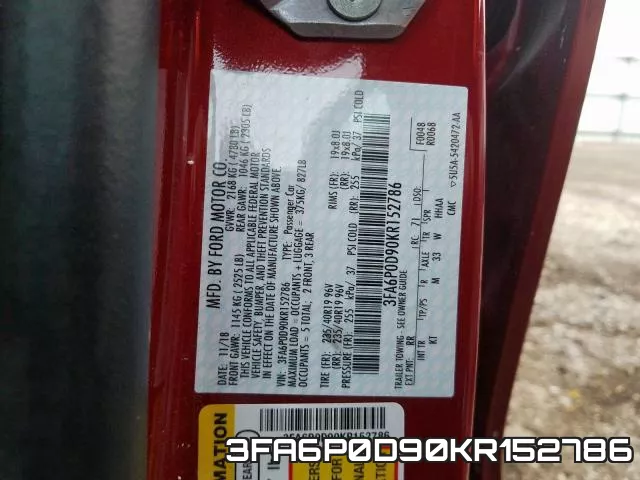 3FA6P0D90KR152786 фото 2