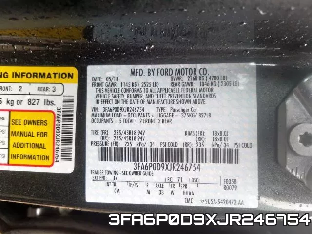 3FA6P0D9XJR246754 фото 2