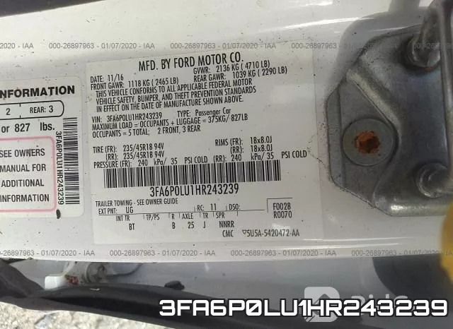 3FA6P0LU1HR243239 фото 10
