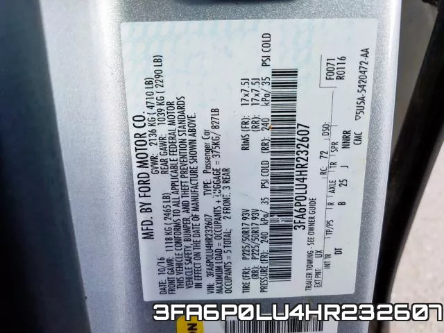 3FA6P0LU4HR232607 фото 2