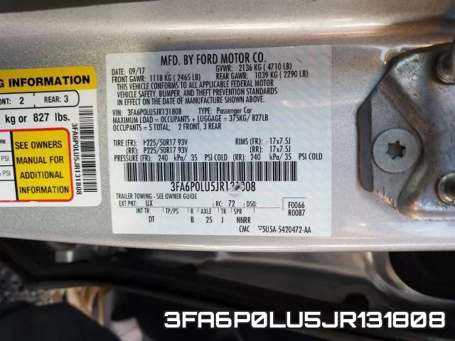 3FA6P0LU5JR131808 фото 2