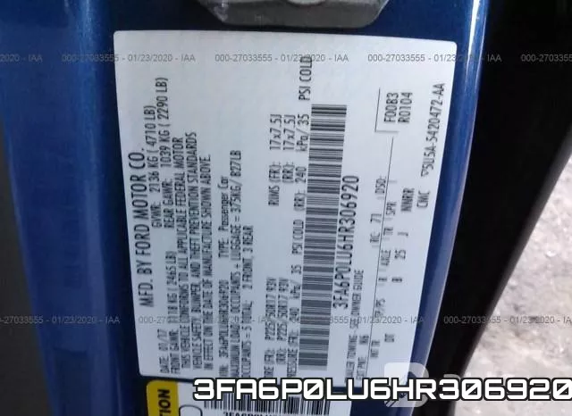 3FA6P0LU6HR306920 фото 10