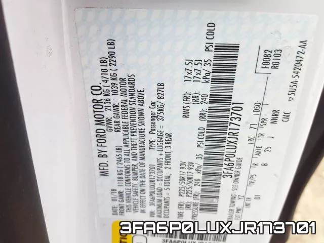 3FA6P0LUXJR173701 фото 2