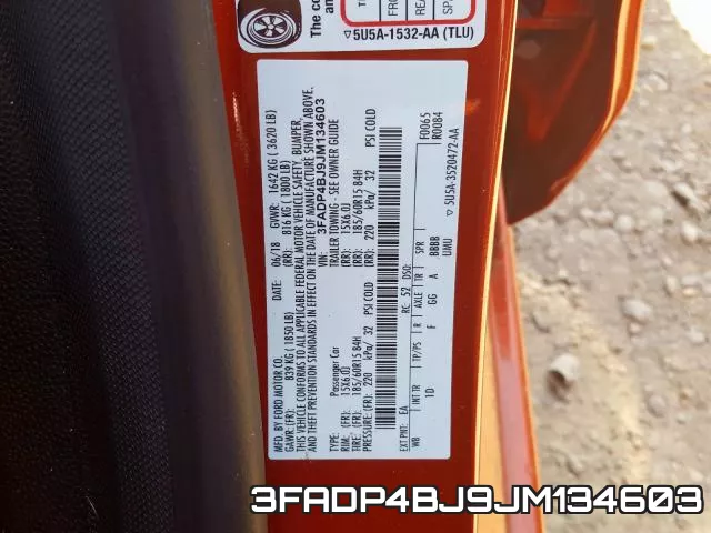 3FADP4BJ9JM134603 фото 2