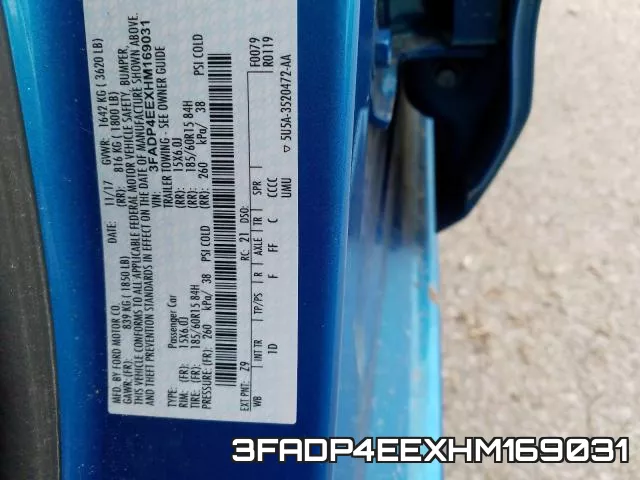 3FADP4EEXHM169031 фото 2