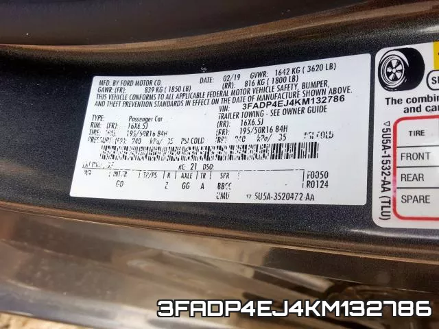 3FADP4EJ4KM132786 фото 2