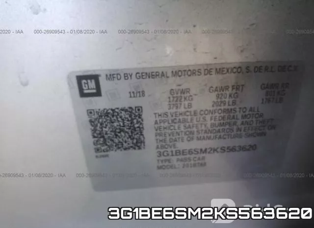 3G1BE6SM2KS563620 фото 10