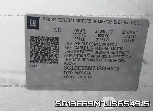 3G1BE6SM7JS654915 фото 10