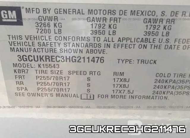 3GCUKREC3HG211476 фото 10