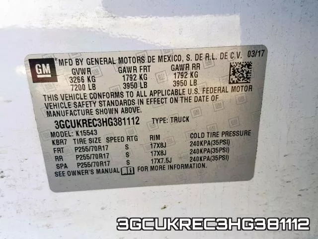 3GCUKREC3HG381112 фото 2