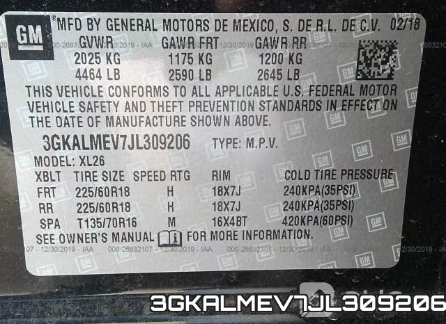 3GKALMEV7JL309206 фото 10