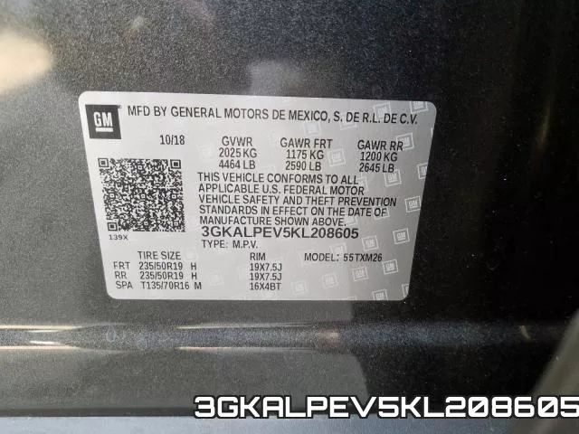 3GKALPEV5KL208605 фото 2