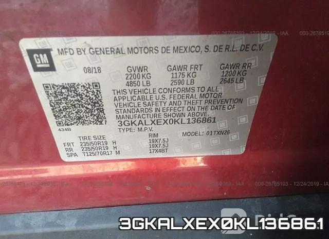 3GKALXEX0KL136861 фото 10