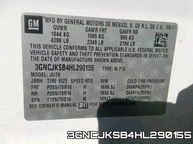 3GNCJKSB4HL290155 фото 2