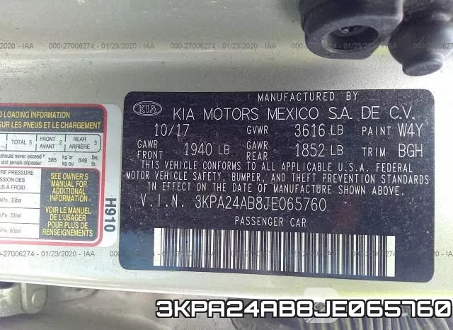 3KPA24AB8JE065760 фото 10