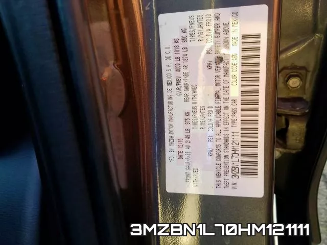 3MZBN1L70HM121111 фото 2