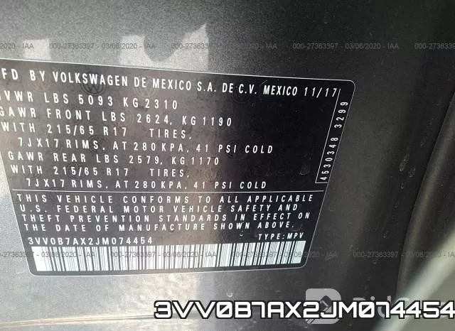 3VV0B7AX2JM074454 фото 10