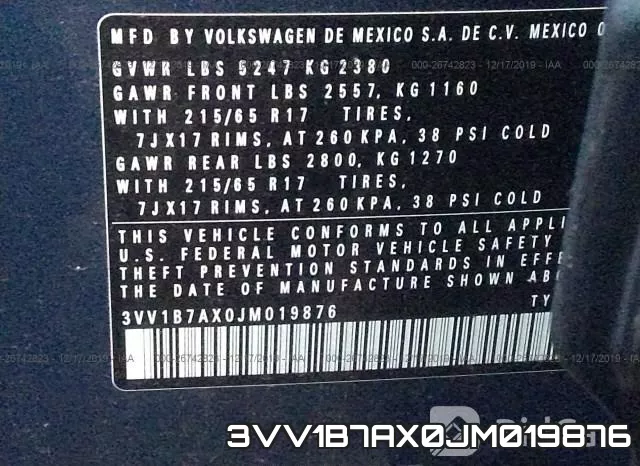 3VV1B7AX0JM019876 фото 10