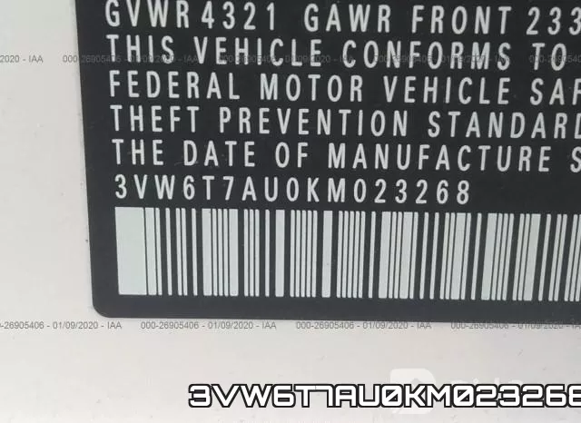 3VW6T7AU0KM023268 фото 10