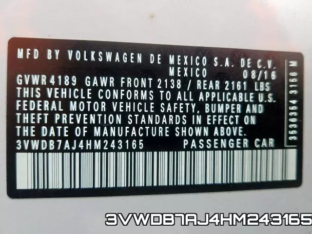3VWDB7AJ4HM243165 фото 2