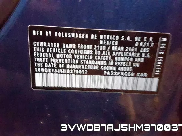 3VWDB7AJ5HM370037 фото 2