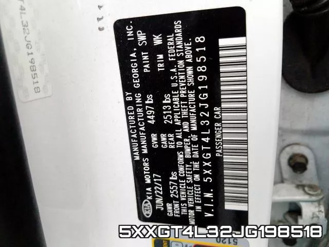5XXGT4L32JG198518 фото 2
