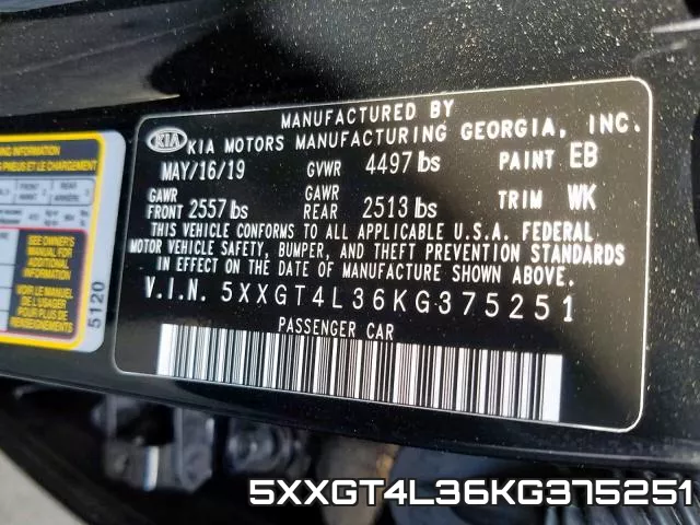 5XXGT4L36KG375251 фото 2