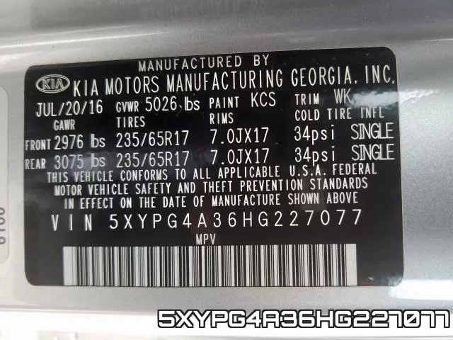 5XYPG4A36HG227077 фото 2