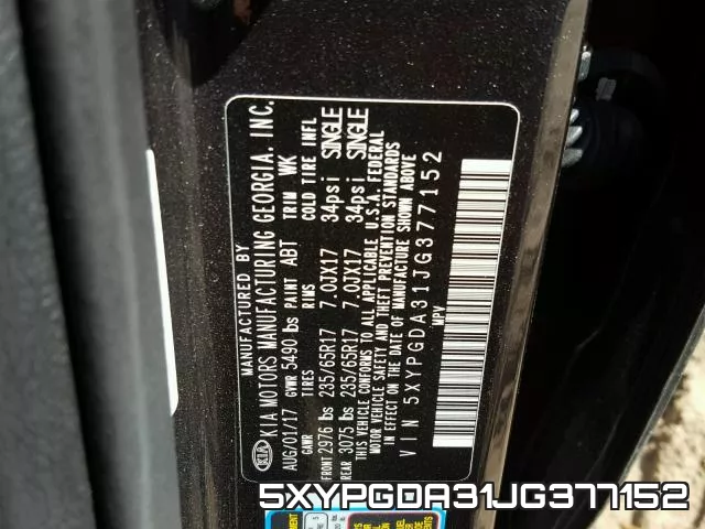 5XYPGDA31JG377152 фото 2