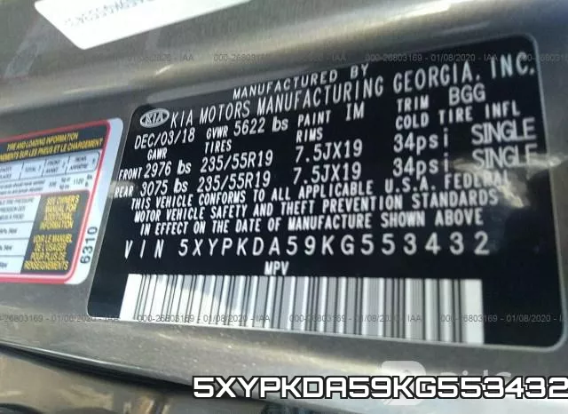 5XYPKDA59KG553432 фото 10