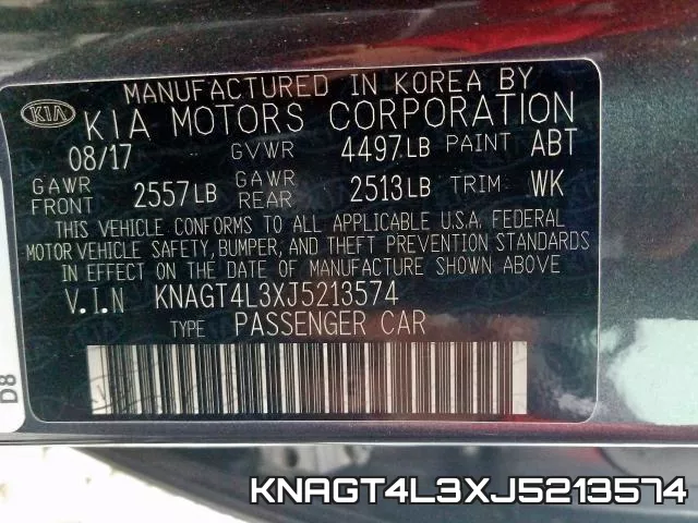 KNAGT4L3XJ5213574 фото 2