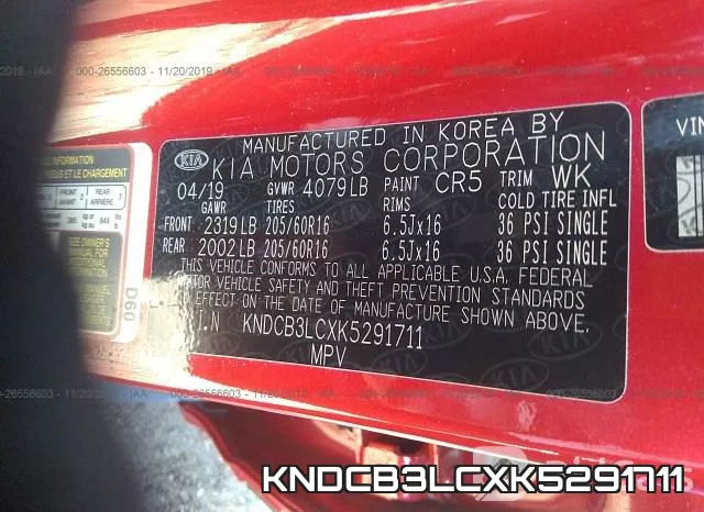 KNDCB3LCXK5291711 фото 10