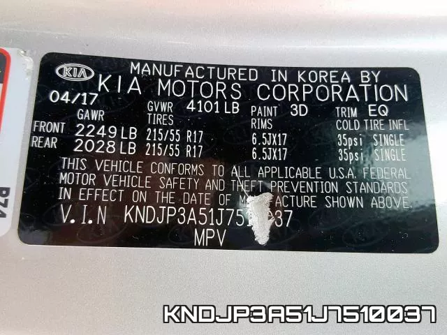 KNDJP3A51J7510037 фото 2