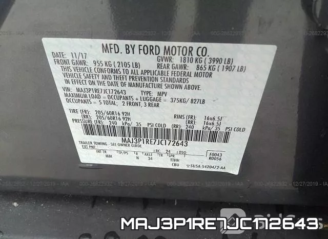 MAJ3P1RE7JC172643 фото 10