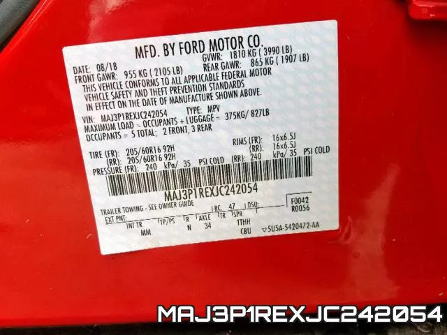 MAJ3P1REXJC242054 фото 2
