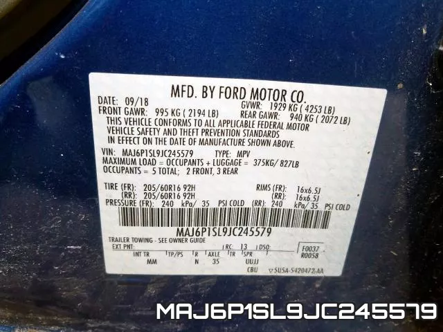 MAJ6P1SL9JC245579 фото 2