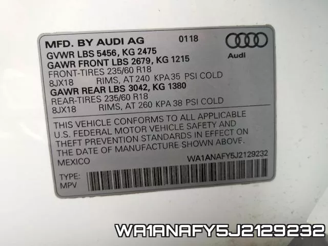 WA1ANAFY5J2129232 фото 2