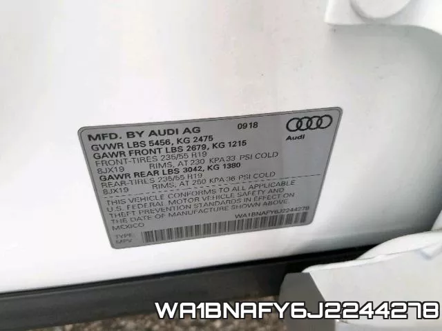 WA1BNAFY6J2244278 фото 2