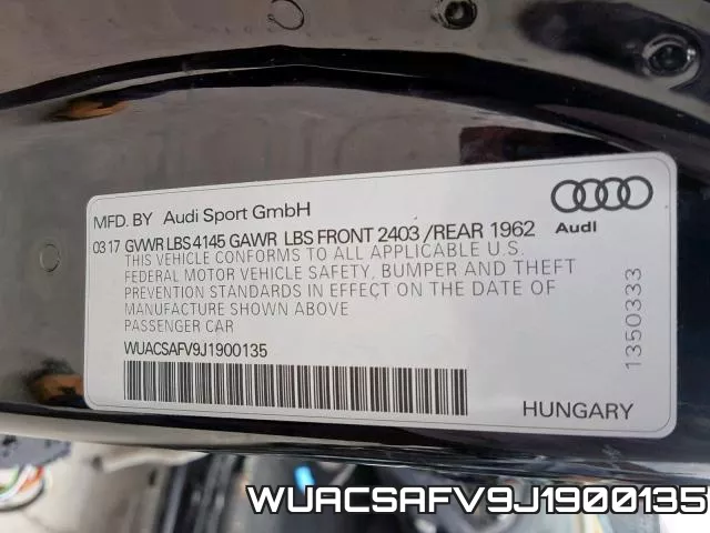 WUACSAFV9J1900135 фото 2